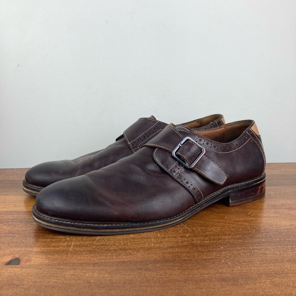 Johnston & Murphy Monk Strap Brown Leather Buckle Shoes 20-3878 Men’s Size 10.5M